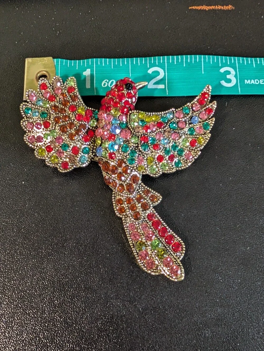 Multicolor Crystal Bird Brooch - Sparkling Avian Pin